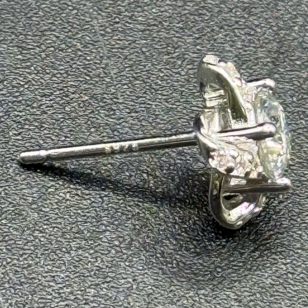Elegant Silver Stud Moissanite Earrings - Picture 8 of 10